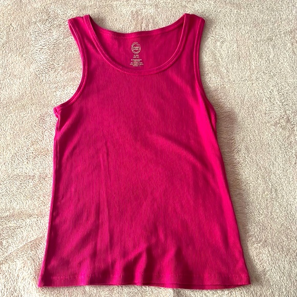 SOLD - Ribbed Magenta Wonder Nation Kids Tank Top - Picture 1 of 2